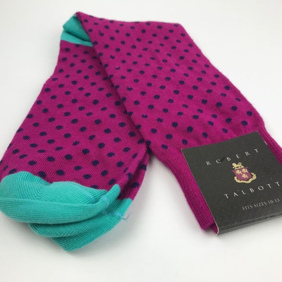 Robert Talbott Fushia Designer Socks Dots - Picture 3 of 3